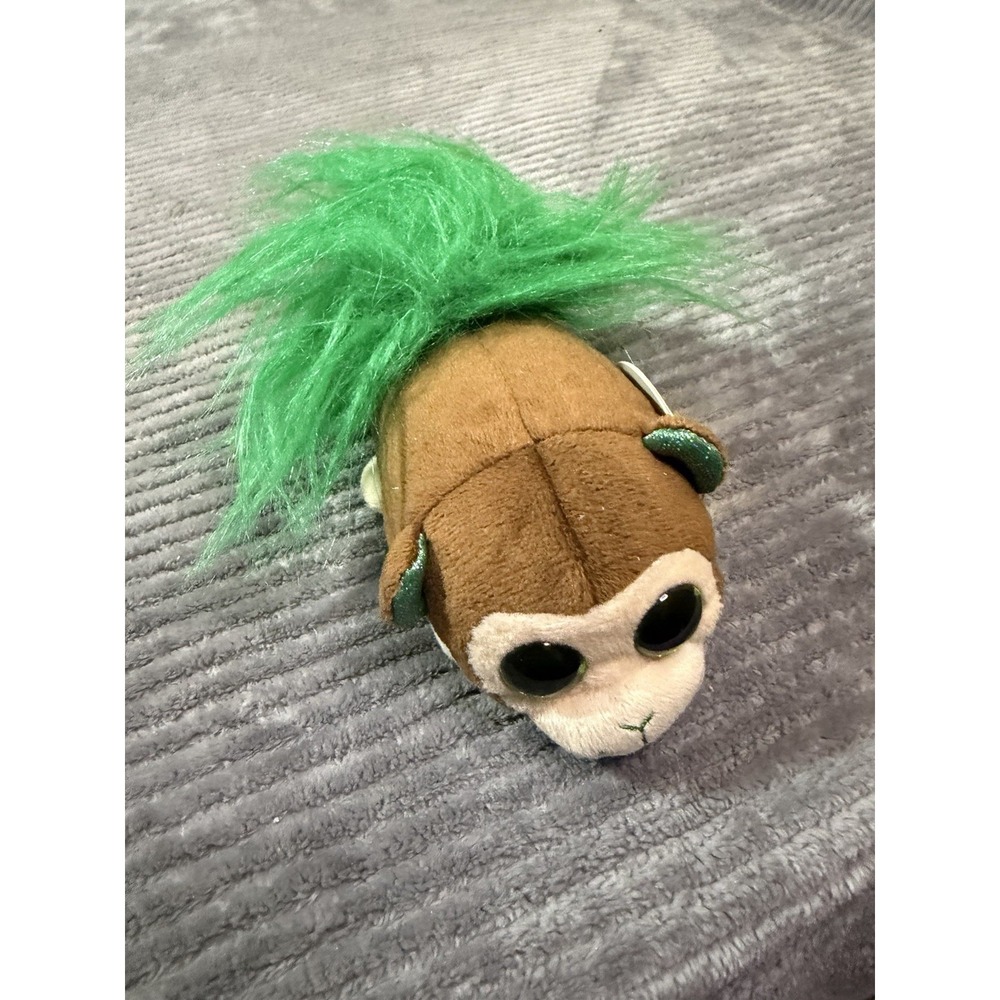Fuzzee Tails Bonzai 5" Plush Monkey with Green Tail Stuffed Animal - New w/ Tags